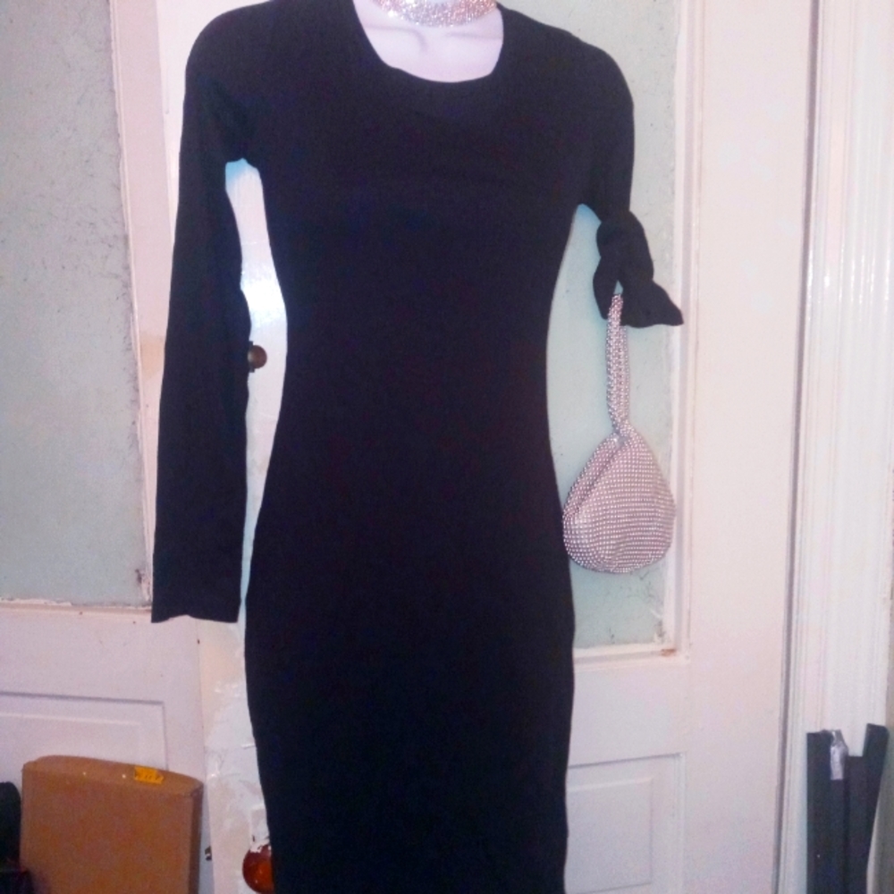 H & m cotton blk dress